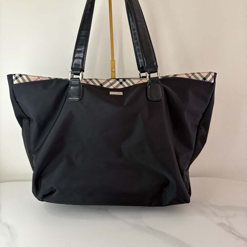 Burberry Nylon Tote Bag with Nova Check Trim - Picture 4 of 15